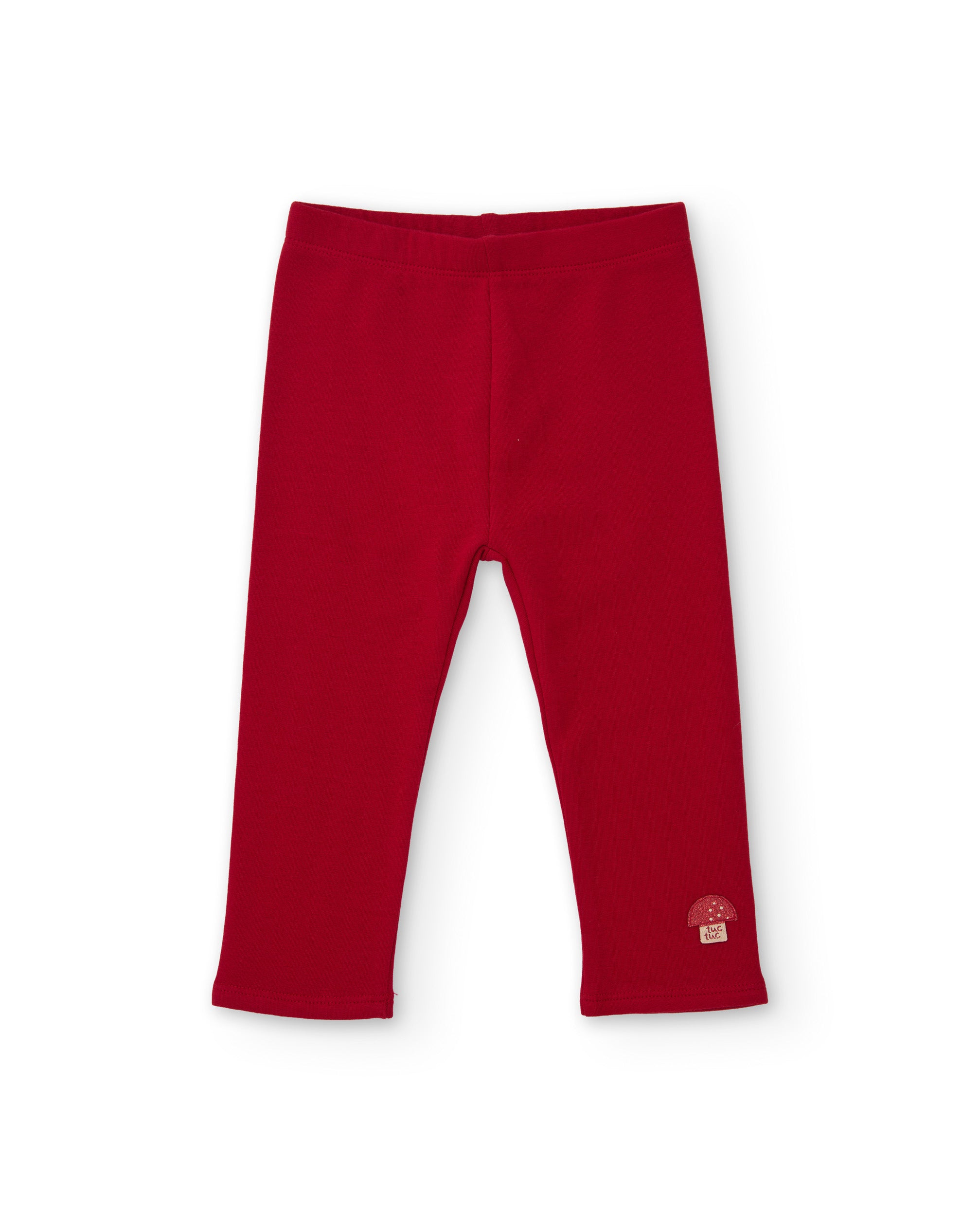 Tuc tuc leggings felpa bambina vita elastica rosso