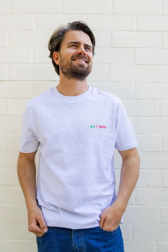 Ella and Rapha Andiamo t-shirt uomo grigia cotone