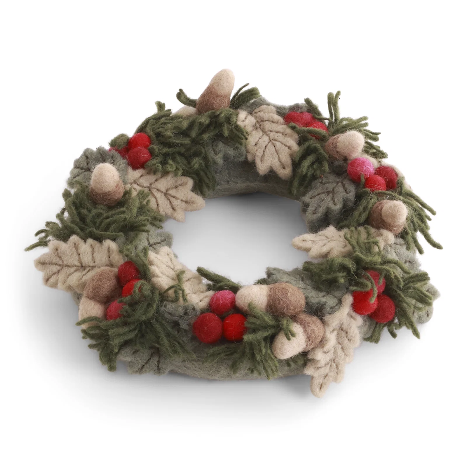 Gry & Sif ghirlanda feltro 20 cm bacche rosse