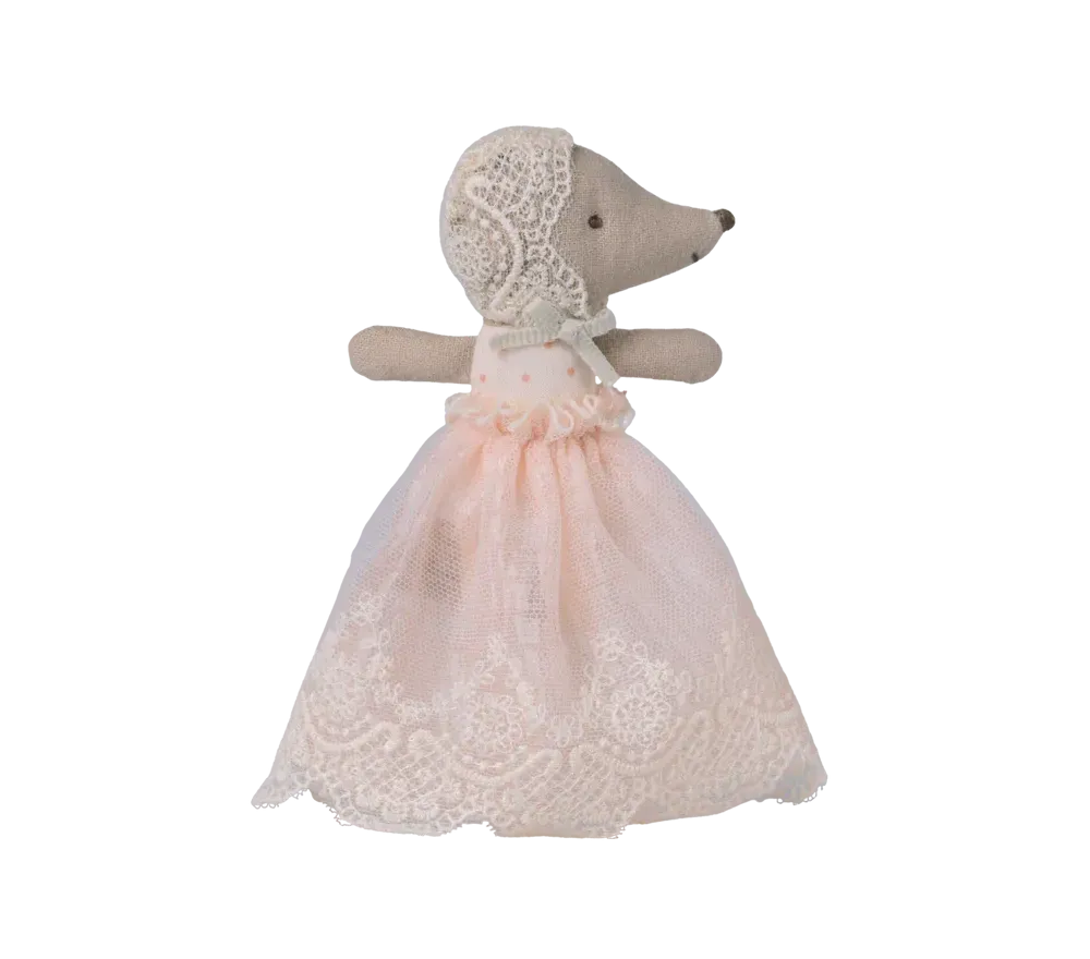 Maileg Topo bebè abiti cerimonia peluche cipria 11 cm