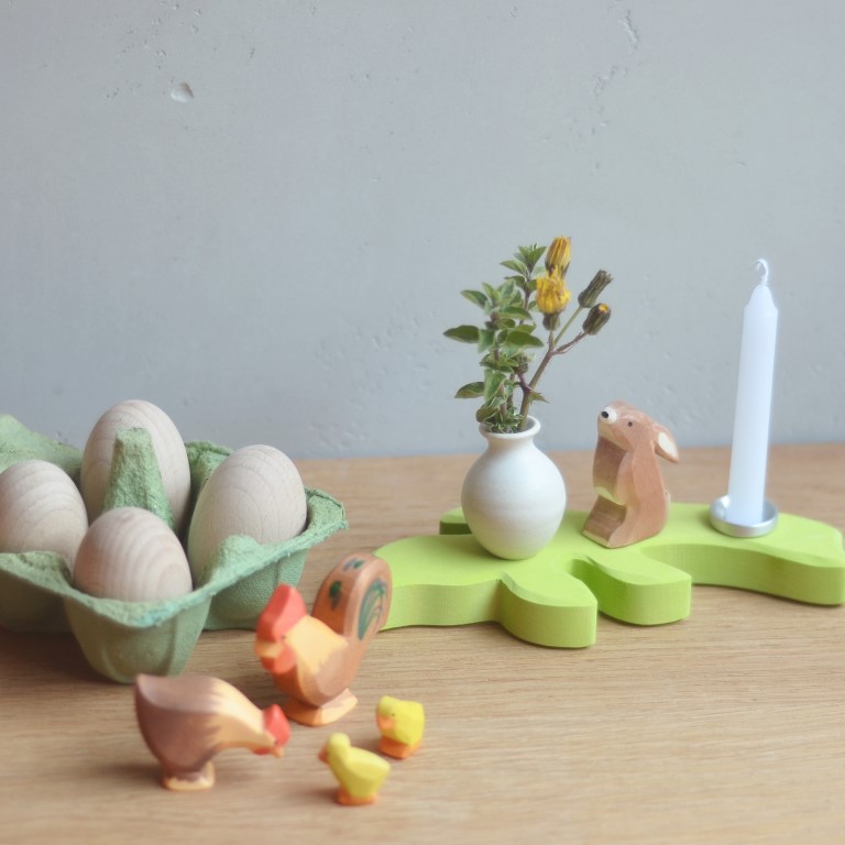 Ostheimer Gallina Marrone figura legno 4 cm