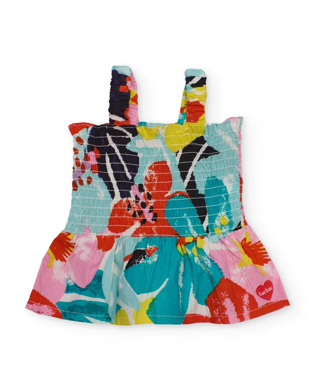 Tuc Tuc top bambina multicolore fiori con bretelle larghe