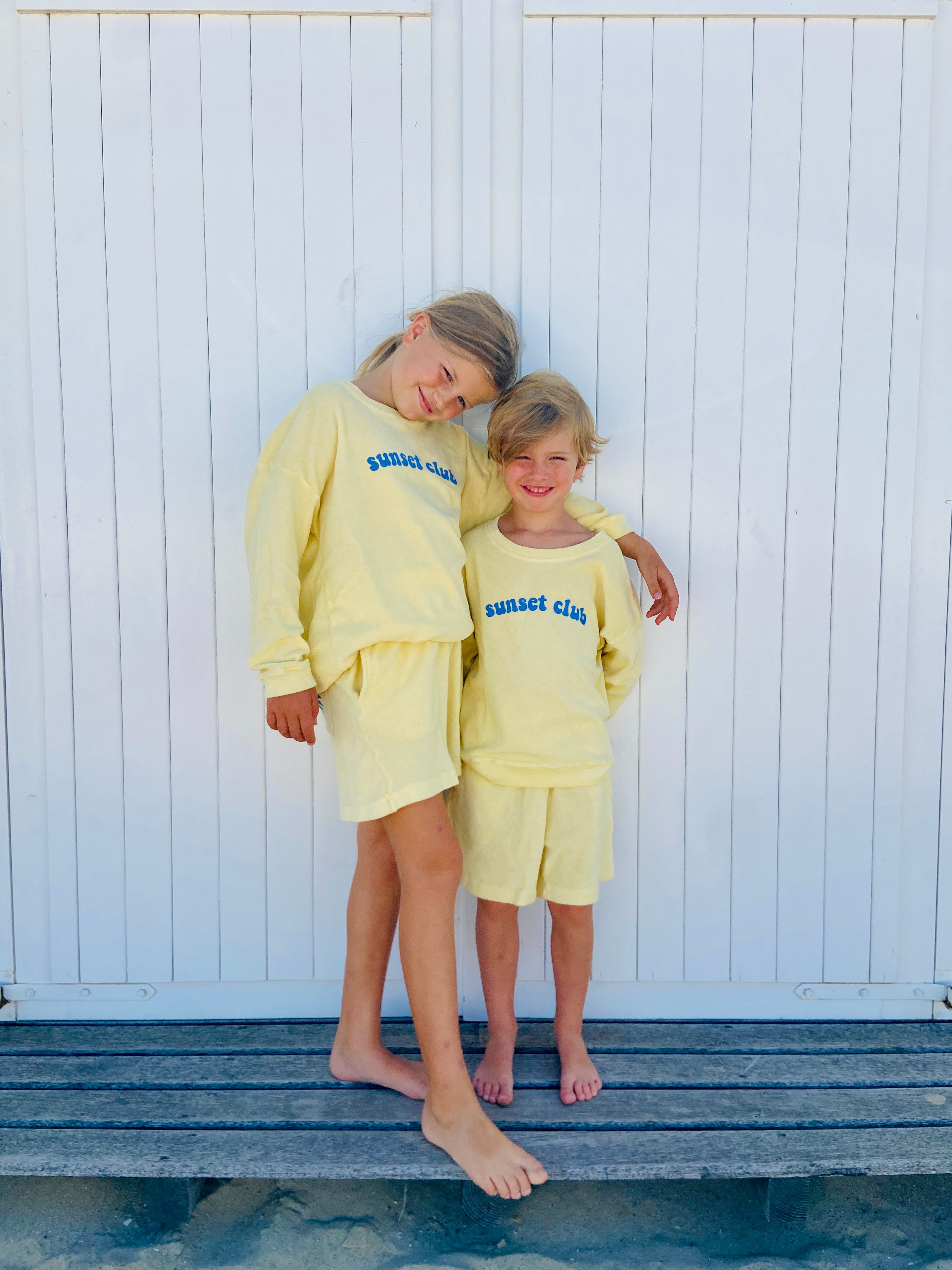 Ella and Rapha Terry pantaloncini bimbi giallo spugna