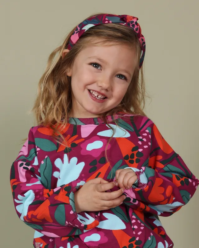 Tuc Tuc cerchietto bambina bordeaux fiori rigido