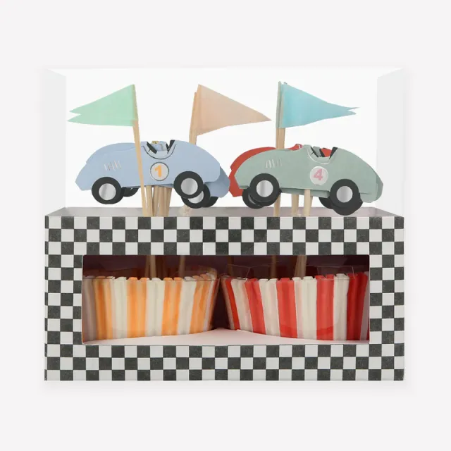 Meri Meri Race Car kit cupcake 24 topper auto