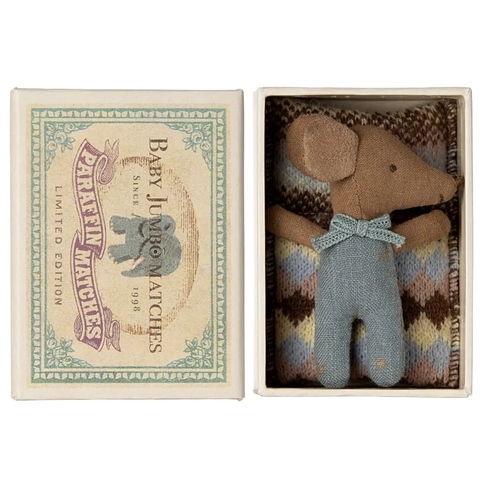 Maileg Topino Pupazzo Baby Blue Cotone 8 cm