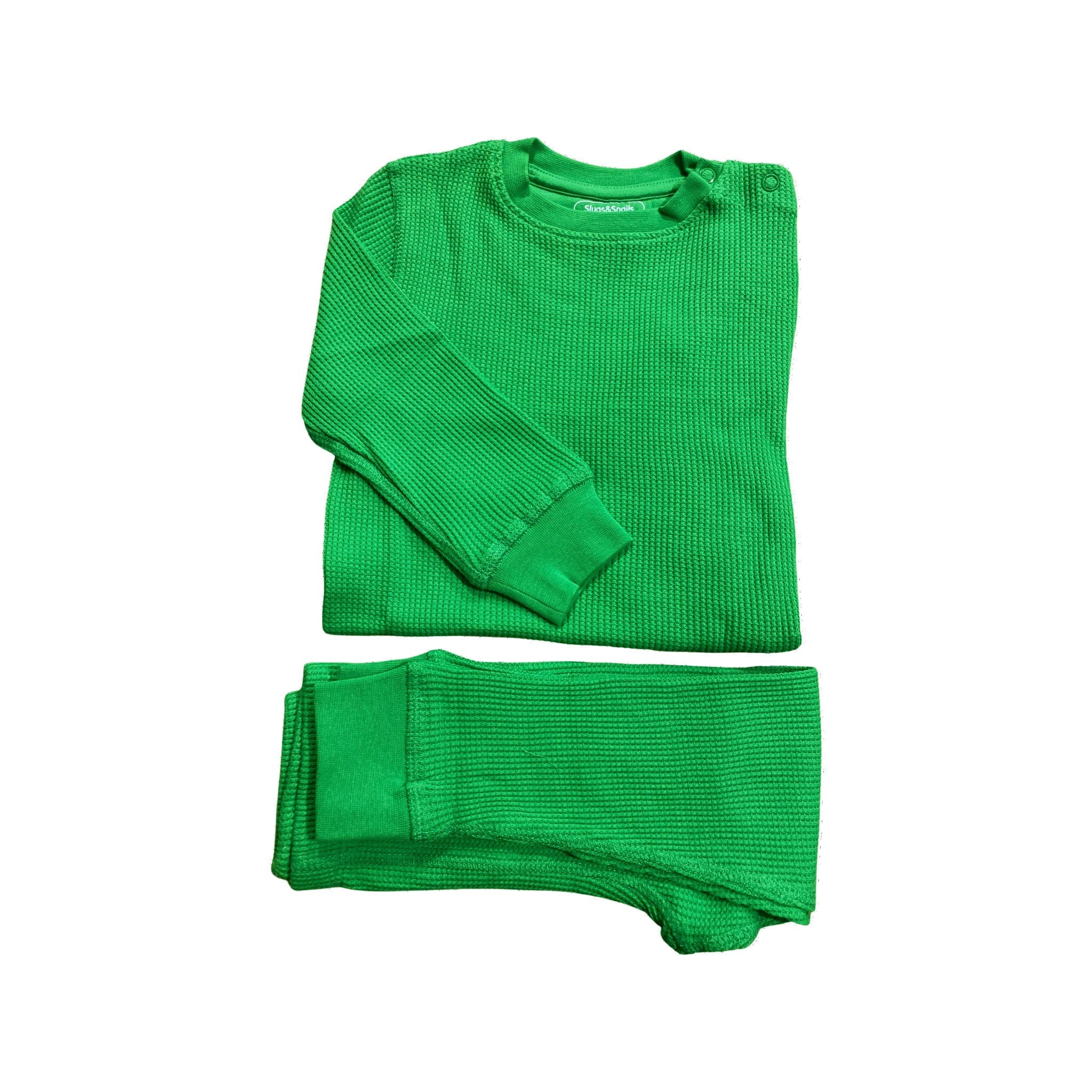 Slugs & Snails Emerald Green completo waffle cotone bio verde