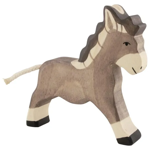 Holztiger Asino che corre figura in legno