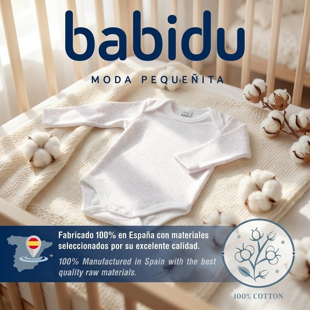 Babidu Body Manica Lunga Stelle Cotone 3-24 Mesi
