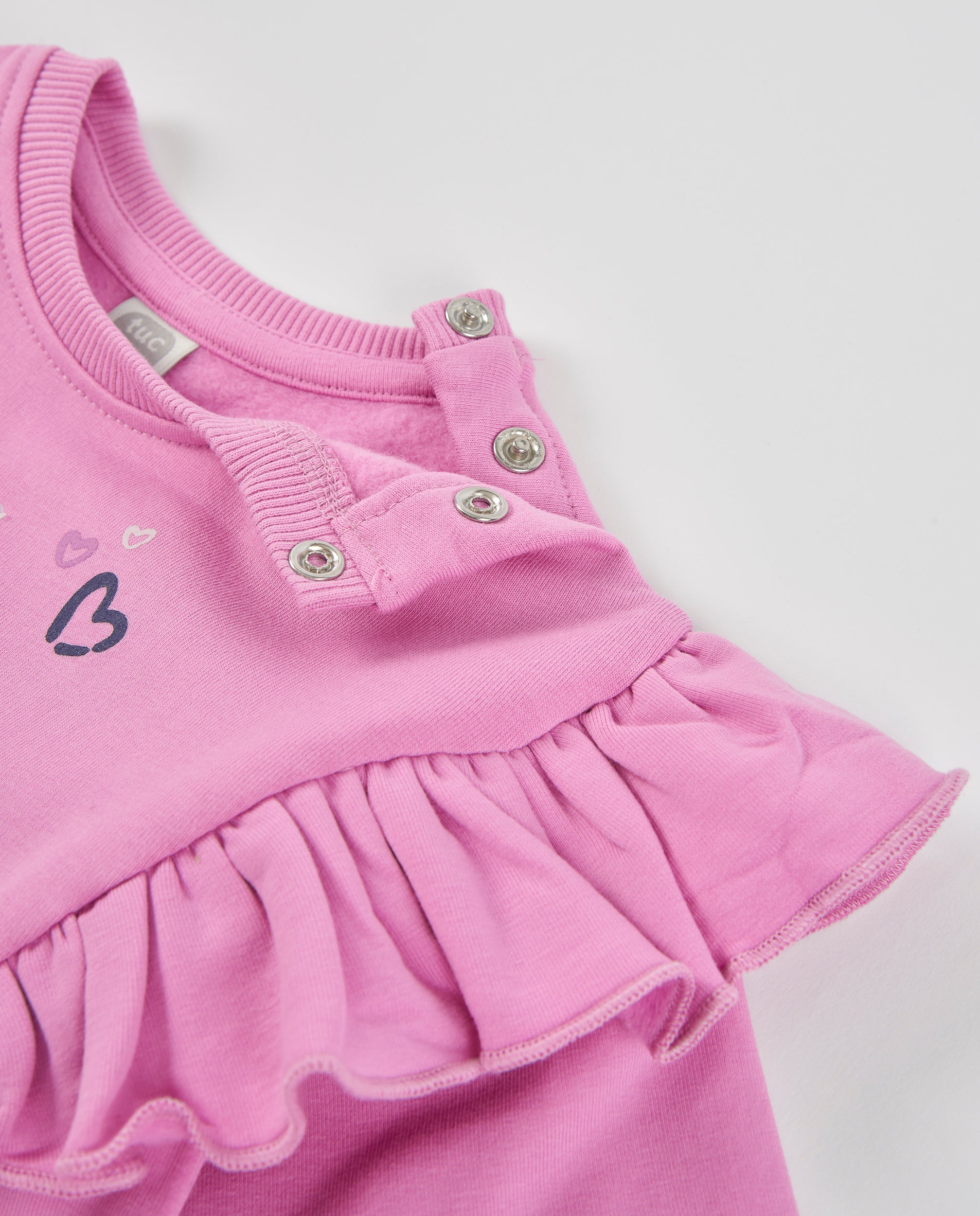 Tuc Tuc vestito bambina rosa felpa balze e tulle