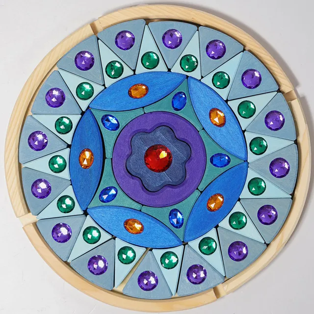 Grimm's Mandala Blu gioco in legno con vassoio