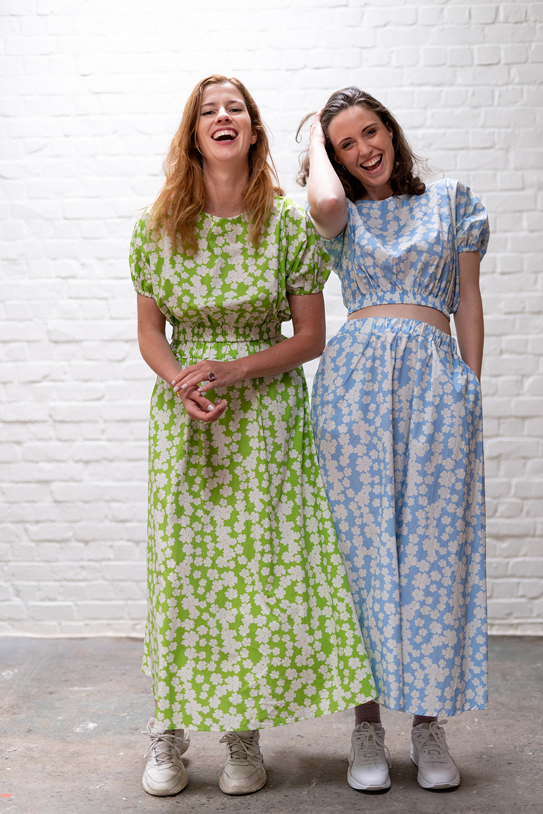 Ella and Rapha Philippa gonna donna verde estiva