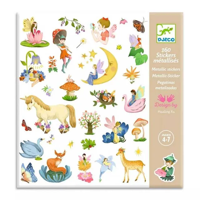 Djeco Metallic Fantasy adesivi 160 stickers
