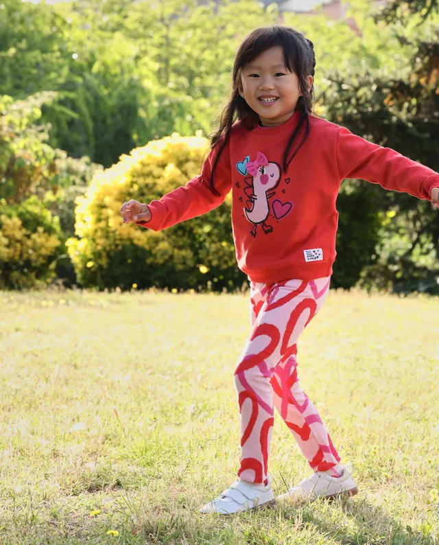 Tuc Tuc leggings bambina rosa stampa cuori felpati