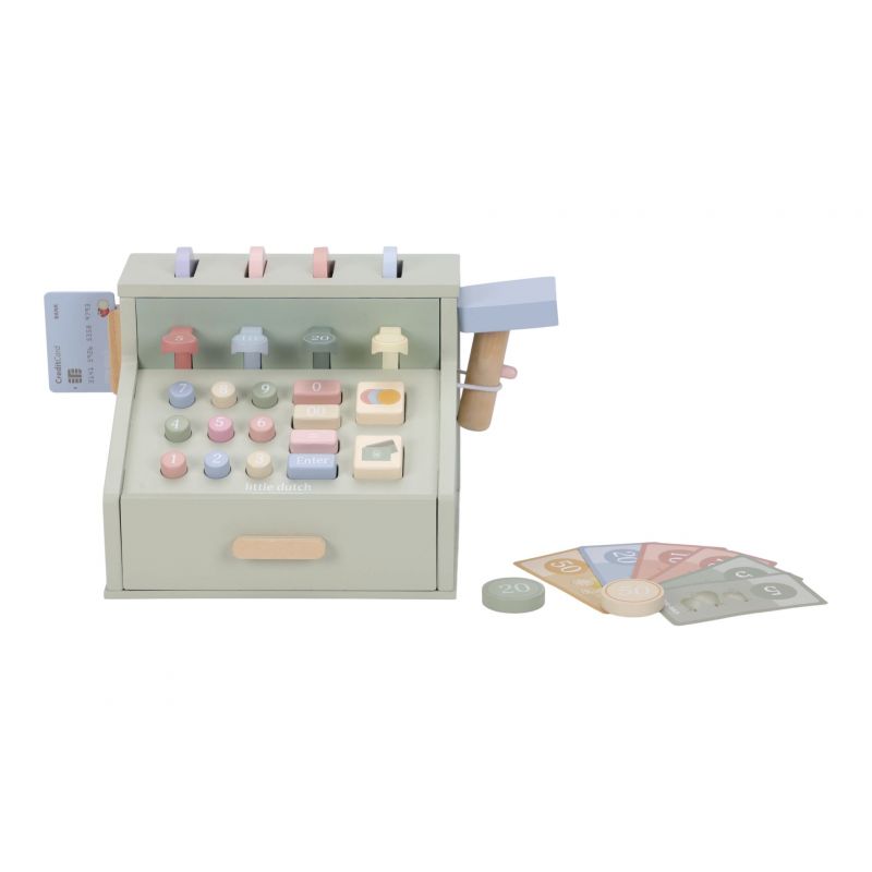 Little Dutch registratore cassa legno mint con soldi