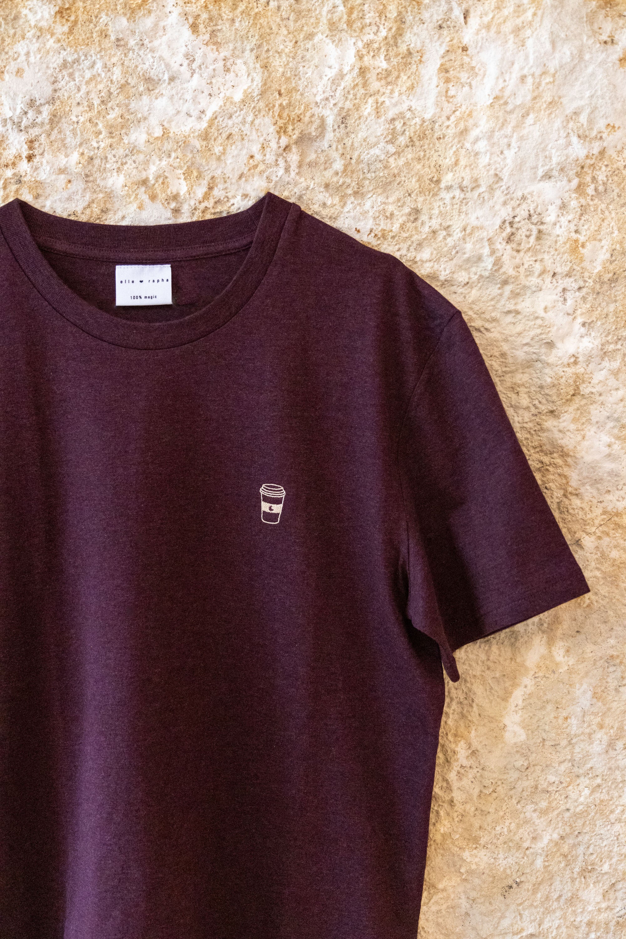 Ella and Rapha Coffee On The Go t-shirt donna bordeaux cotone