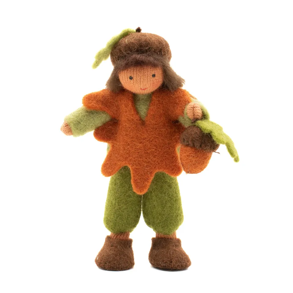 Ambrosius Acorn Children Boy figura Waldorf autunno feltro