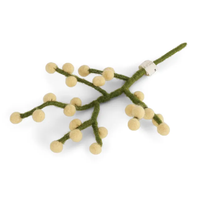 Gry & Sif Mini Ramo Bacche Gialle Decorazione Lana 20 cm