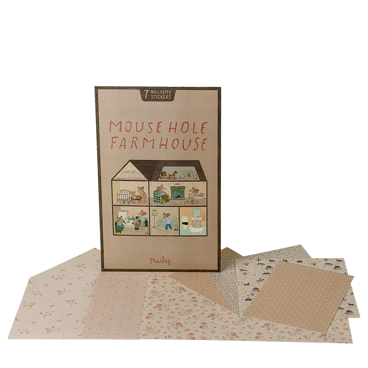 Maileg Mousehole Farmhouse carta da parati casa bambole 7 pz