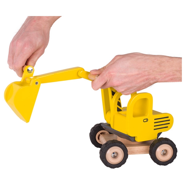 Goki Escavatore ruspa in legno gialla