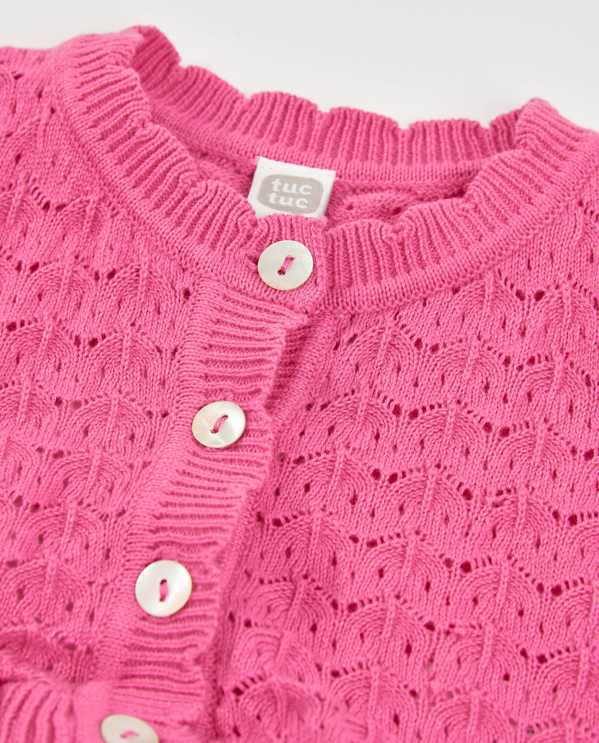 Tuc Tuc cardigan bambina traforato rosa fucsia
