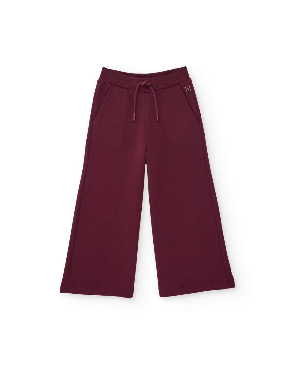 Tuc tuc Pantaloni felpa bambina bordeaux gamba larga
