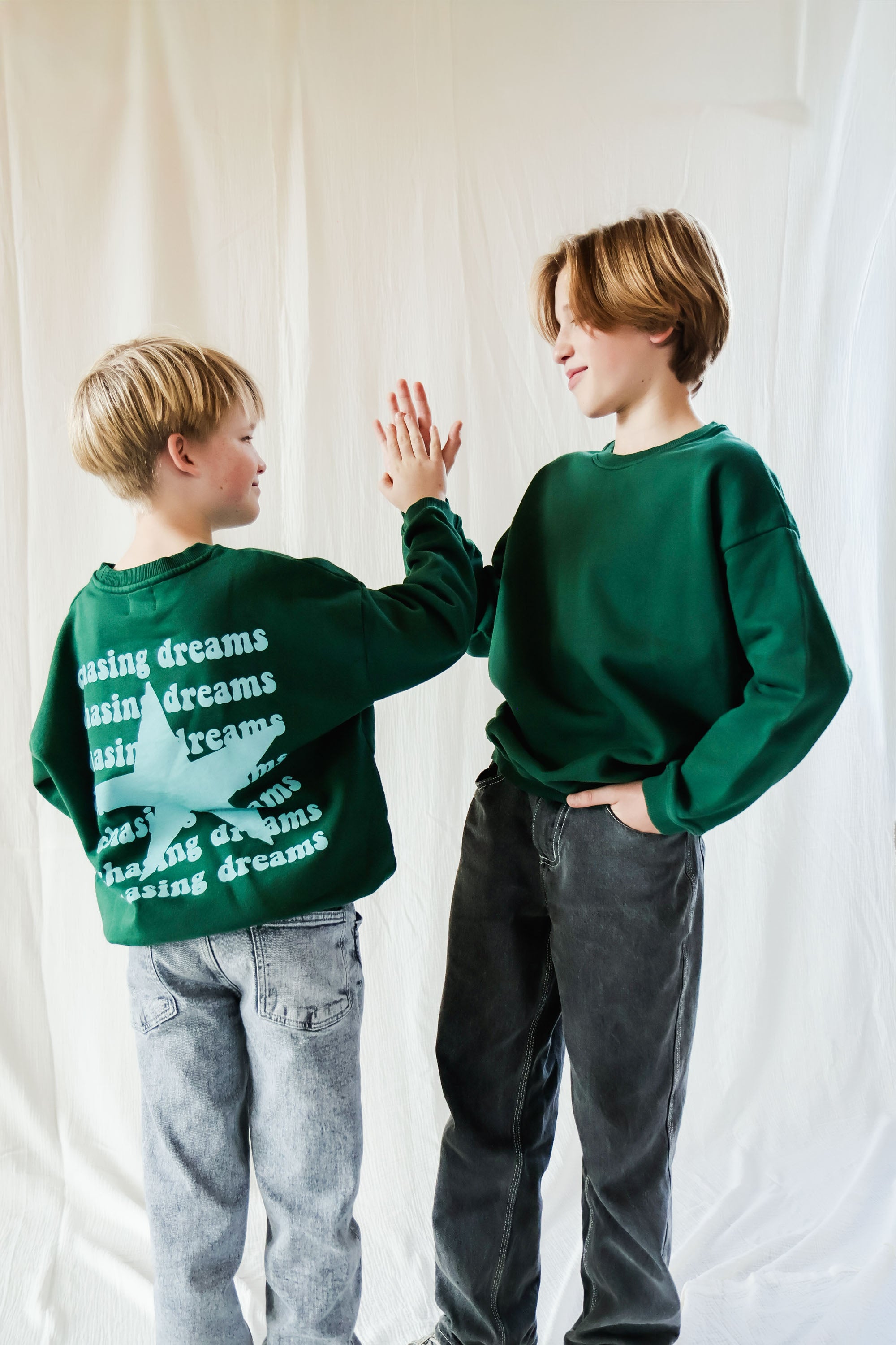 Ella and Rapha Chasing Dreams felpa verde cotone 1-14 anni