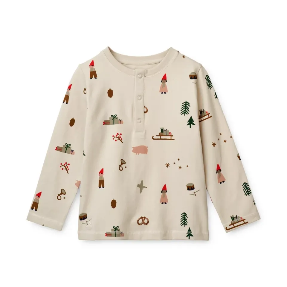 Liewood Holiday pigiama bimbo cotone bio natalizio