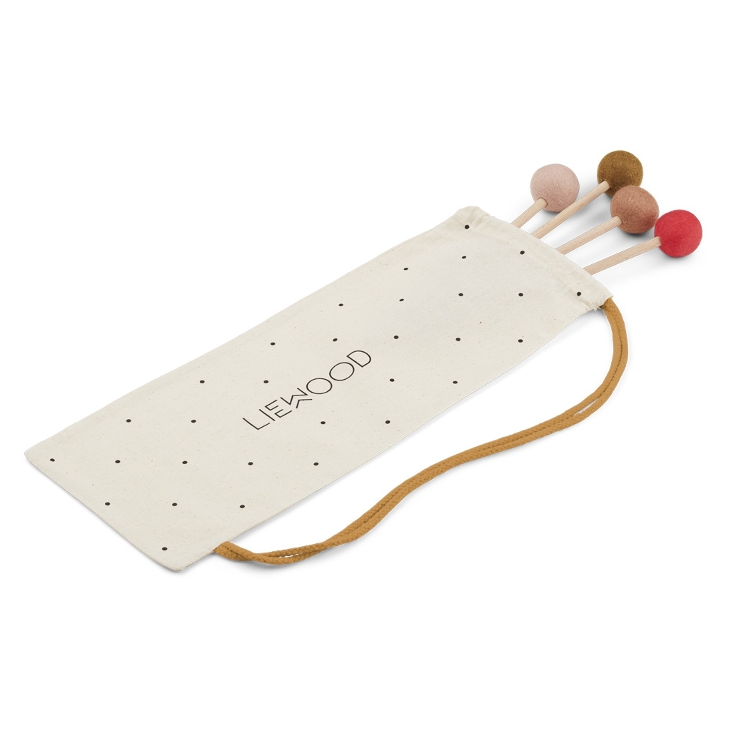 Liewood arco giocattolo legno rosa con 4 frecce e borsa