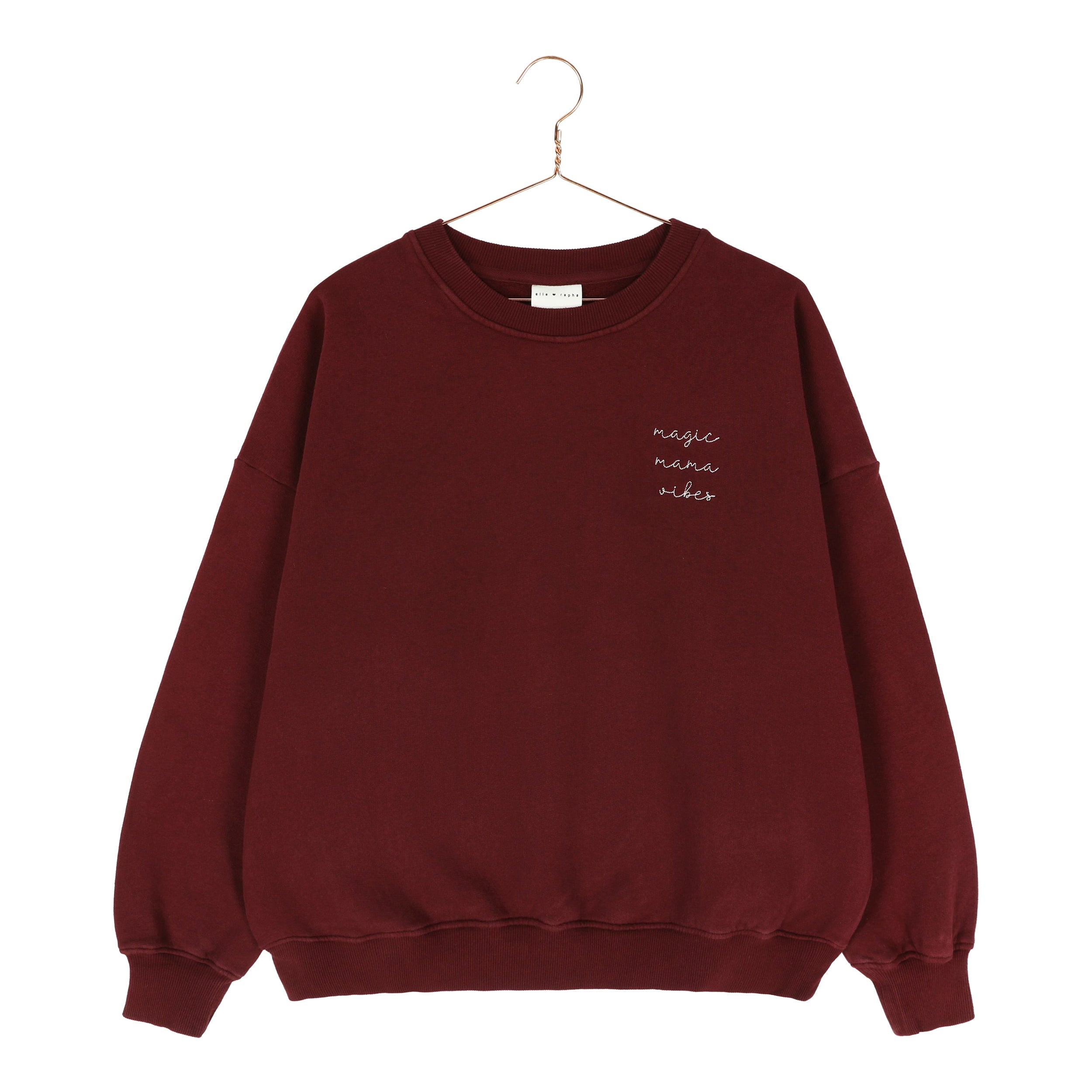 Ella and Rapha Mama Loose Fit felpa bordeaux cotone