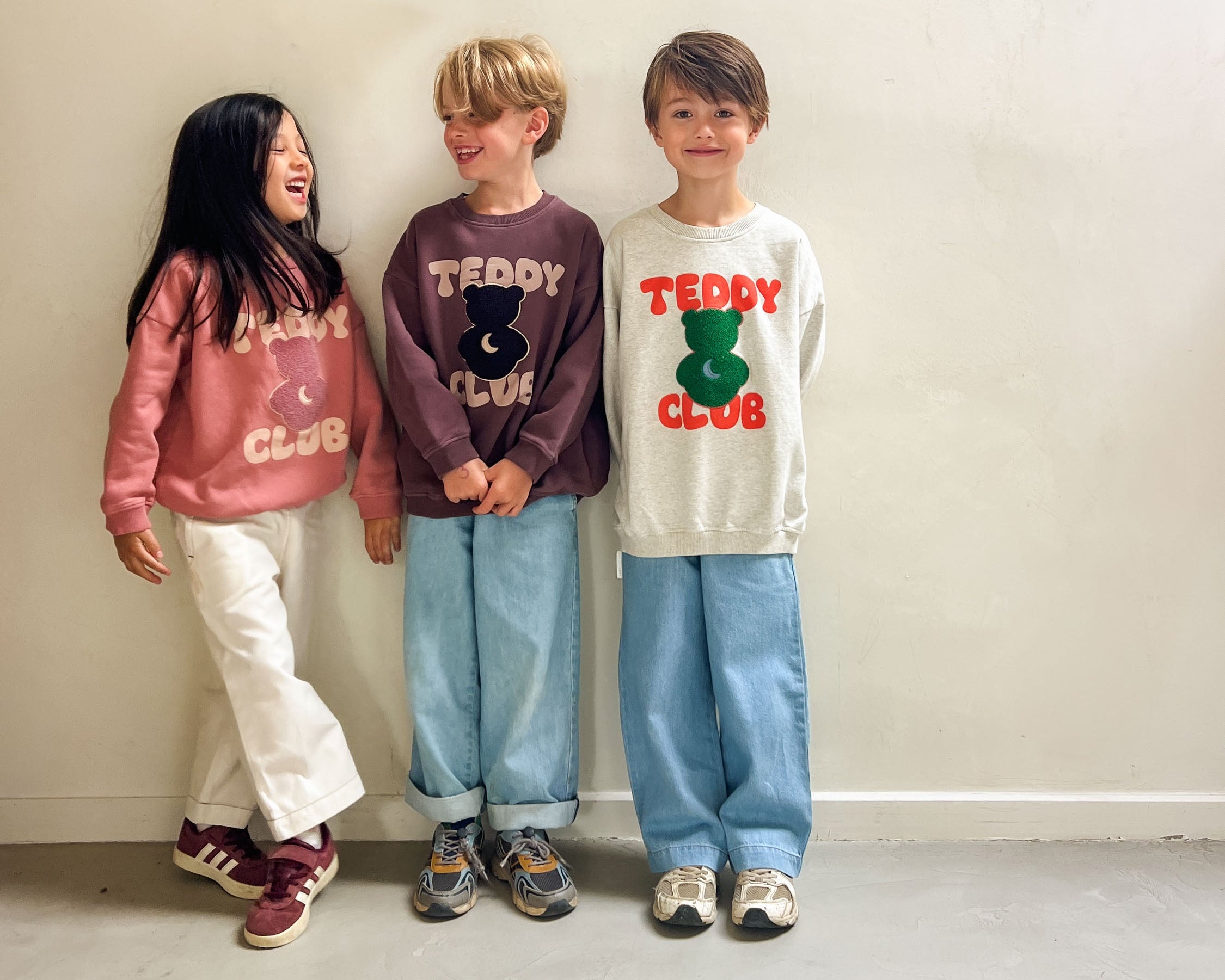 Ella and Rapha Teddy Club felpa grigia bambino cotone
