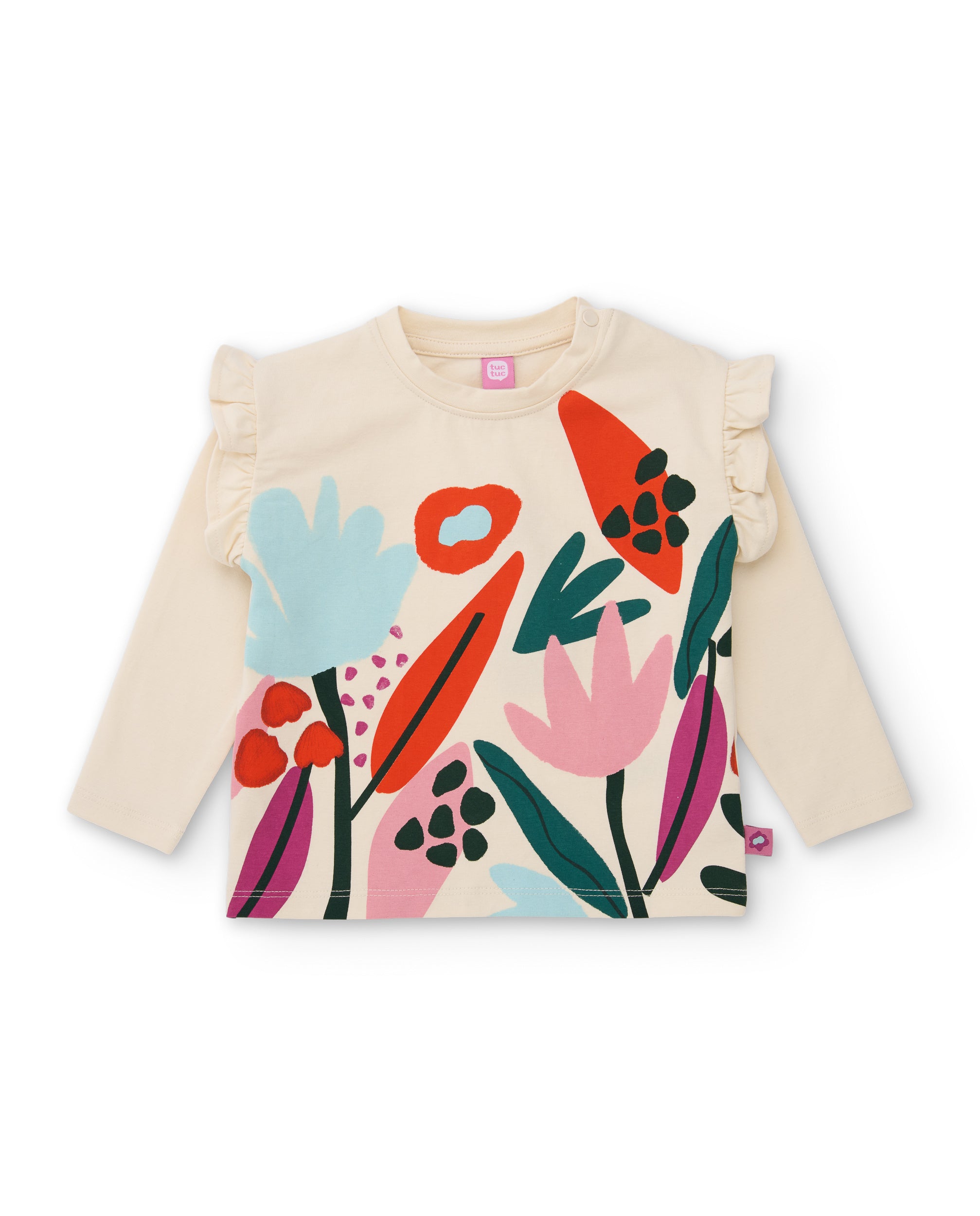 Tuc Tuc maglietta bambina ecrù stampa fiori