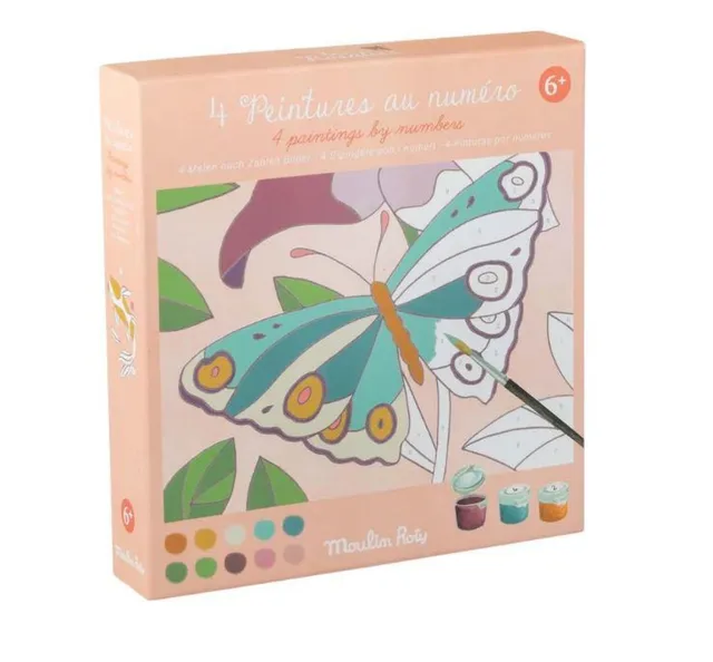 Moulin Roty Les Rosalies dipingere con i numeri 4 quadri