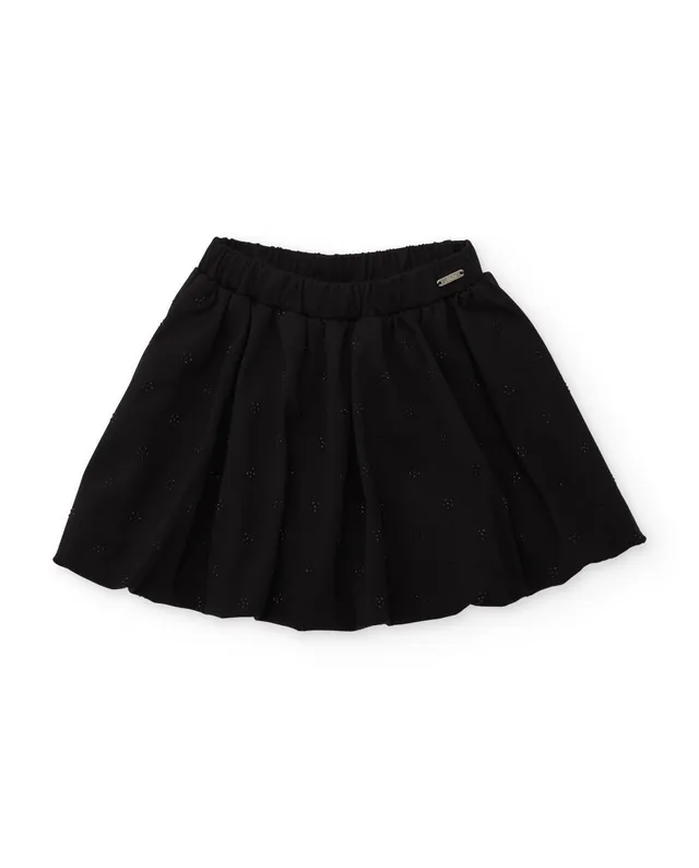 Tuc tuc gonna bambina maglia nera fiore elastica