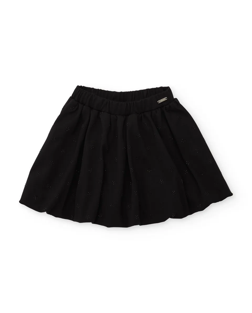 Tuc tuc gonna bambina maglia nera fiore elastica