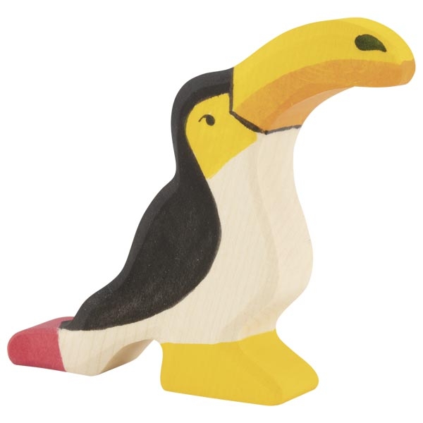 Holztiger Tucano figura legno dipinta a mano