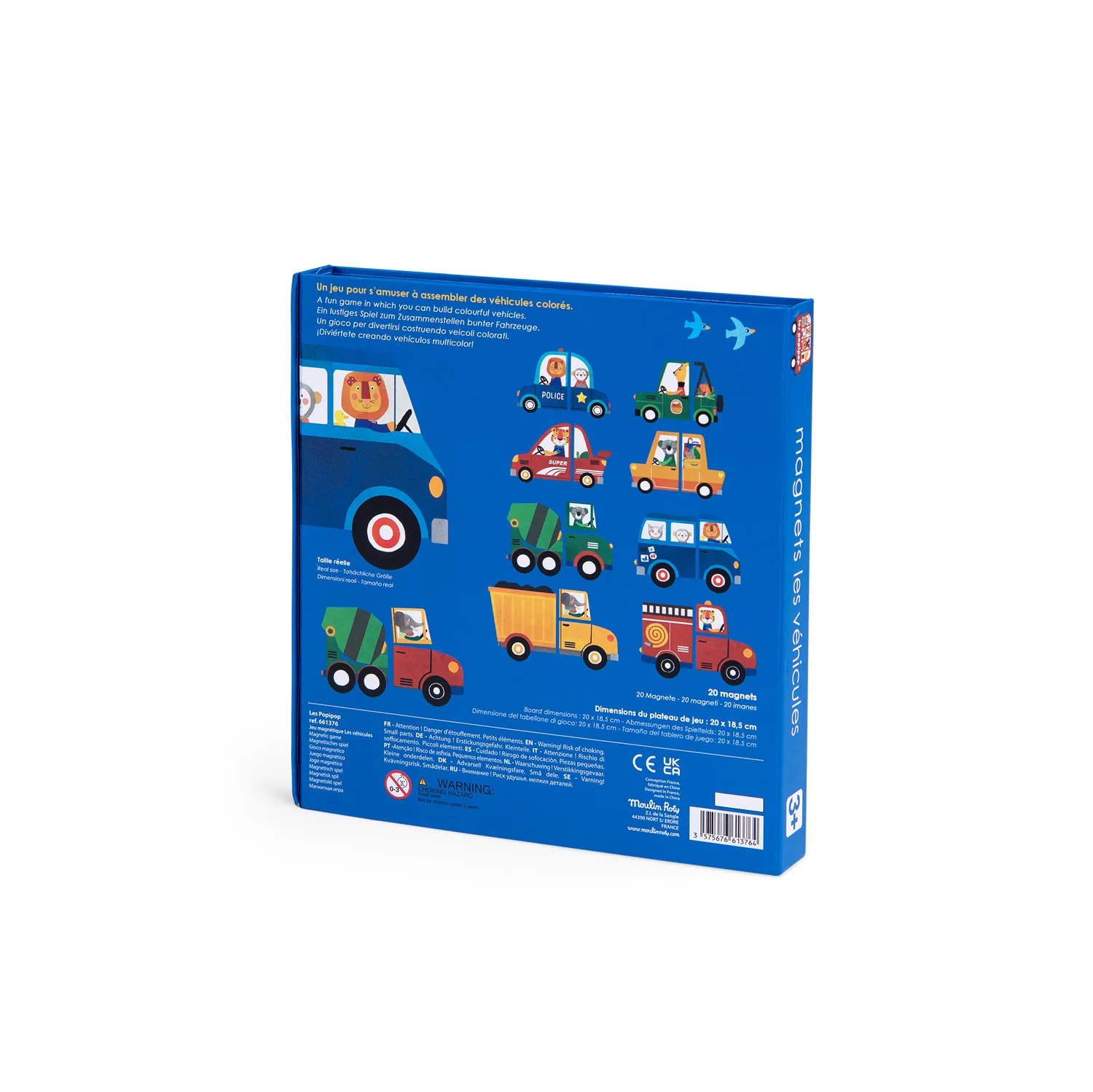 Moulin Roty Popipop I Veicoli gioco magnetico 20 magneti
