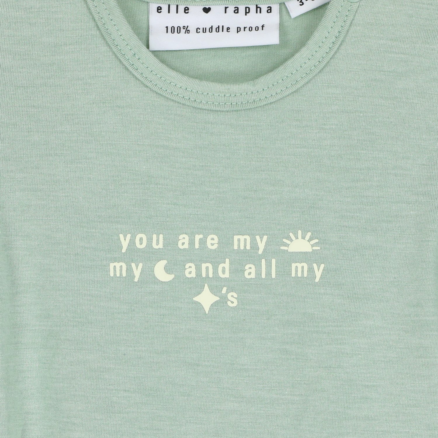 Ella and Rapha Sun Moon Stars Body Neonato Verde