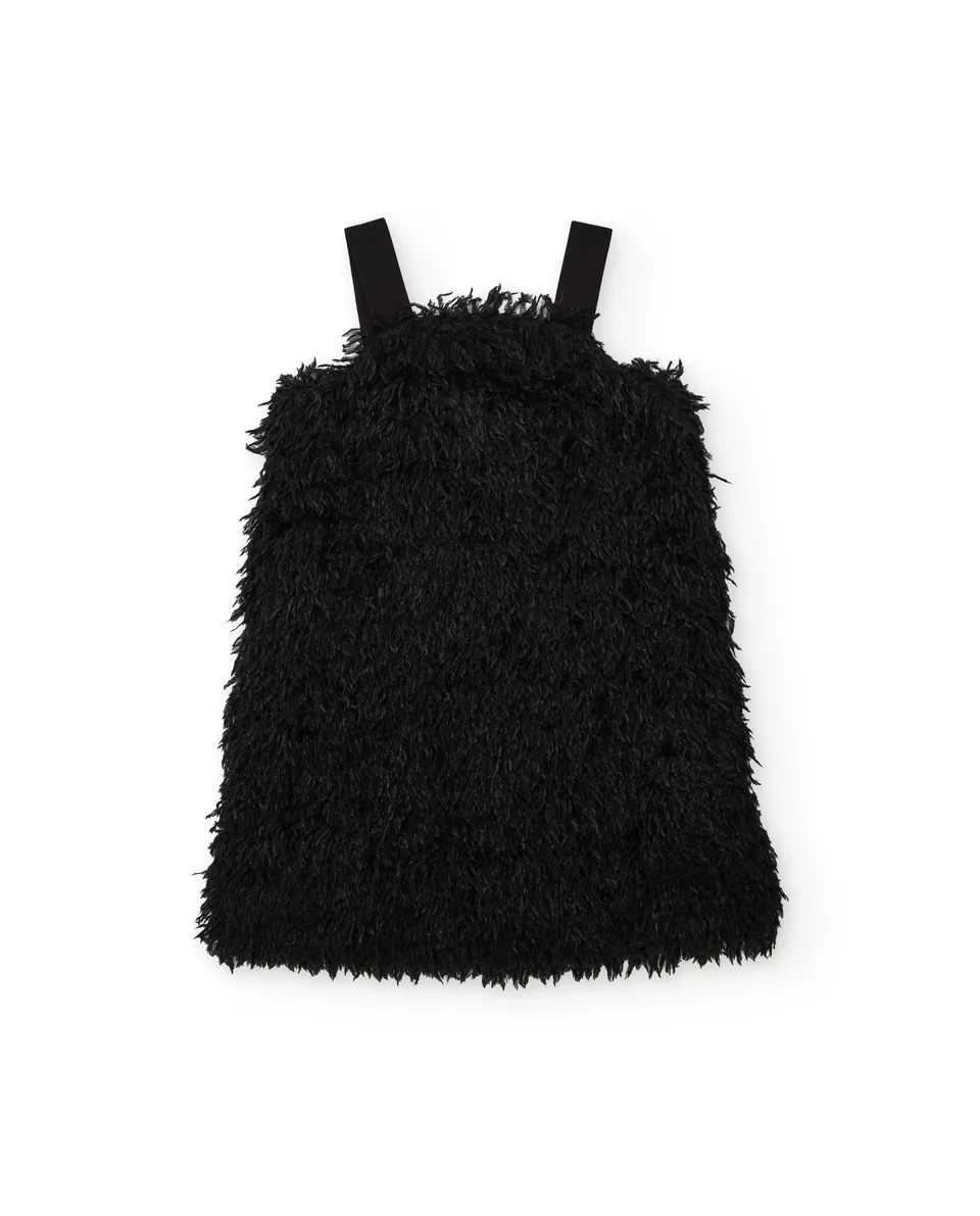 Tuc Tuc Sparkling vestito bambina piume nero spalline