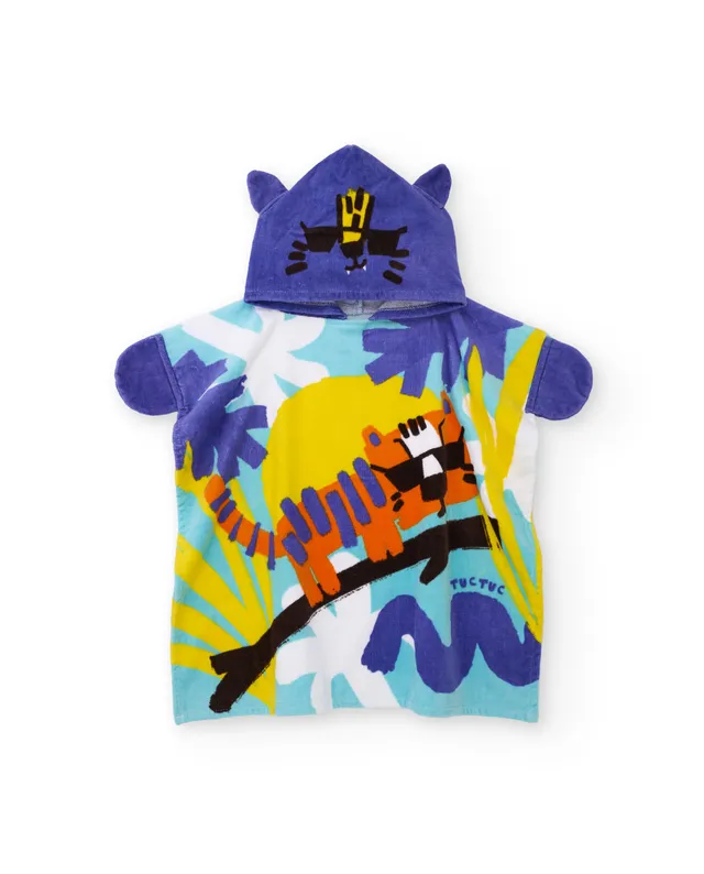 Tuc Tuc poncho mare bambino lilla con cappuccio