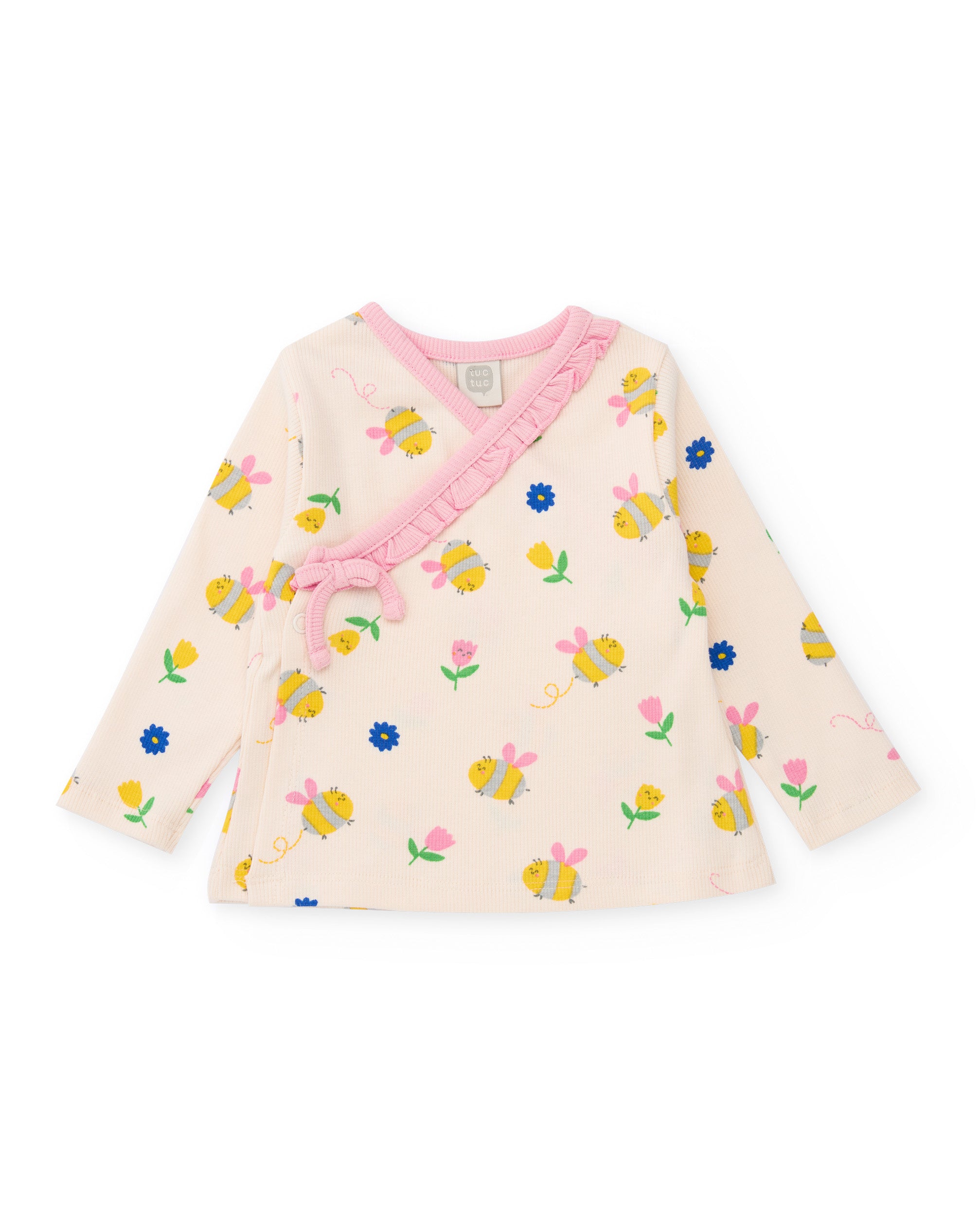 Tuc Tuc set neonata 2 pezzi api fiori beige rosa