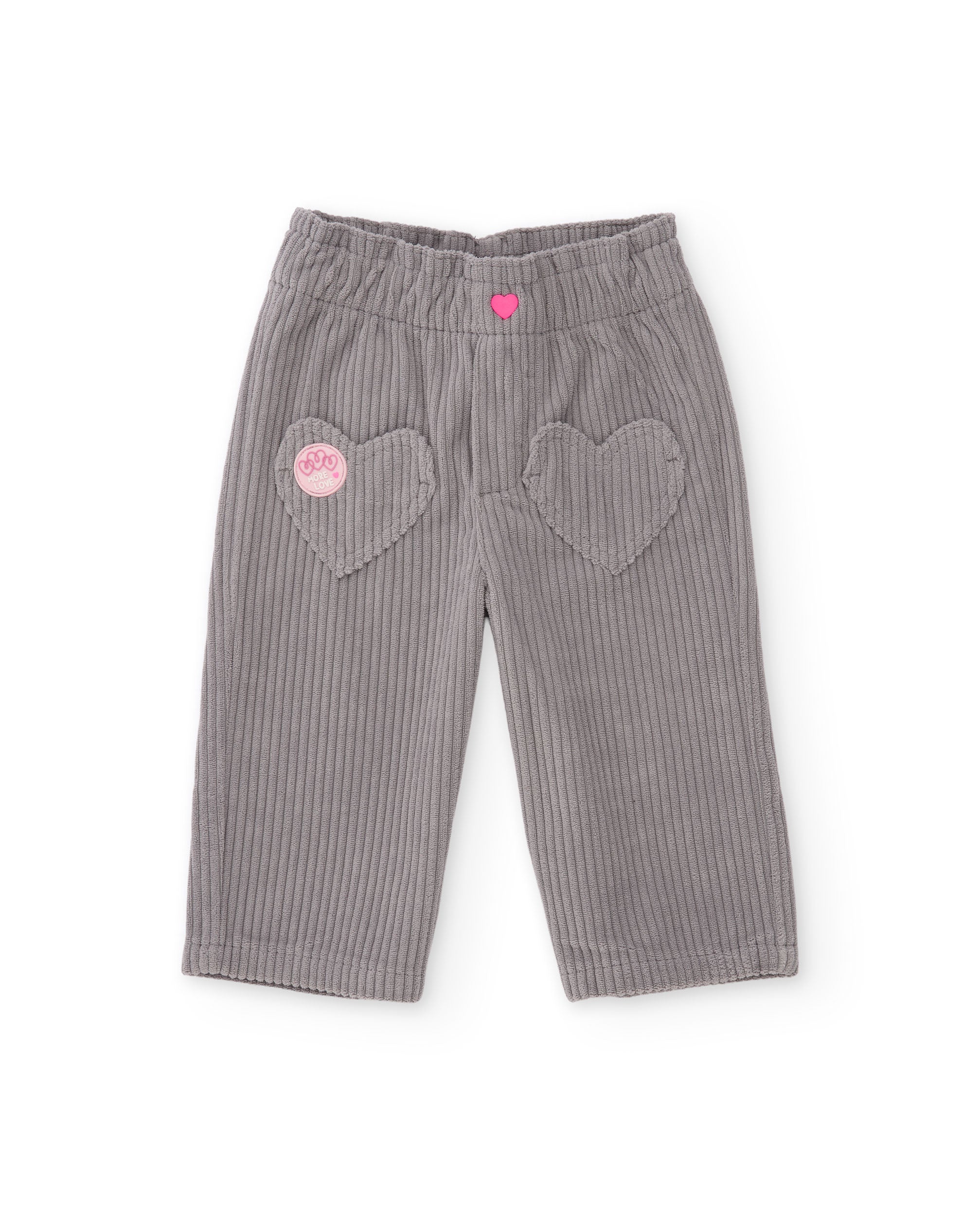 Tuc Tuc More Love pantaloni velluto bambina grigi cuori