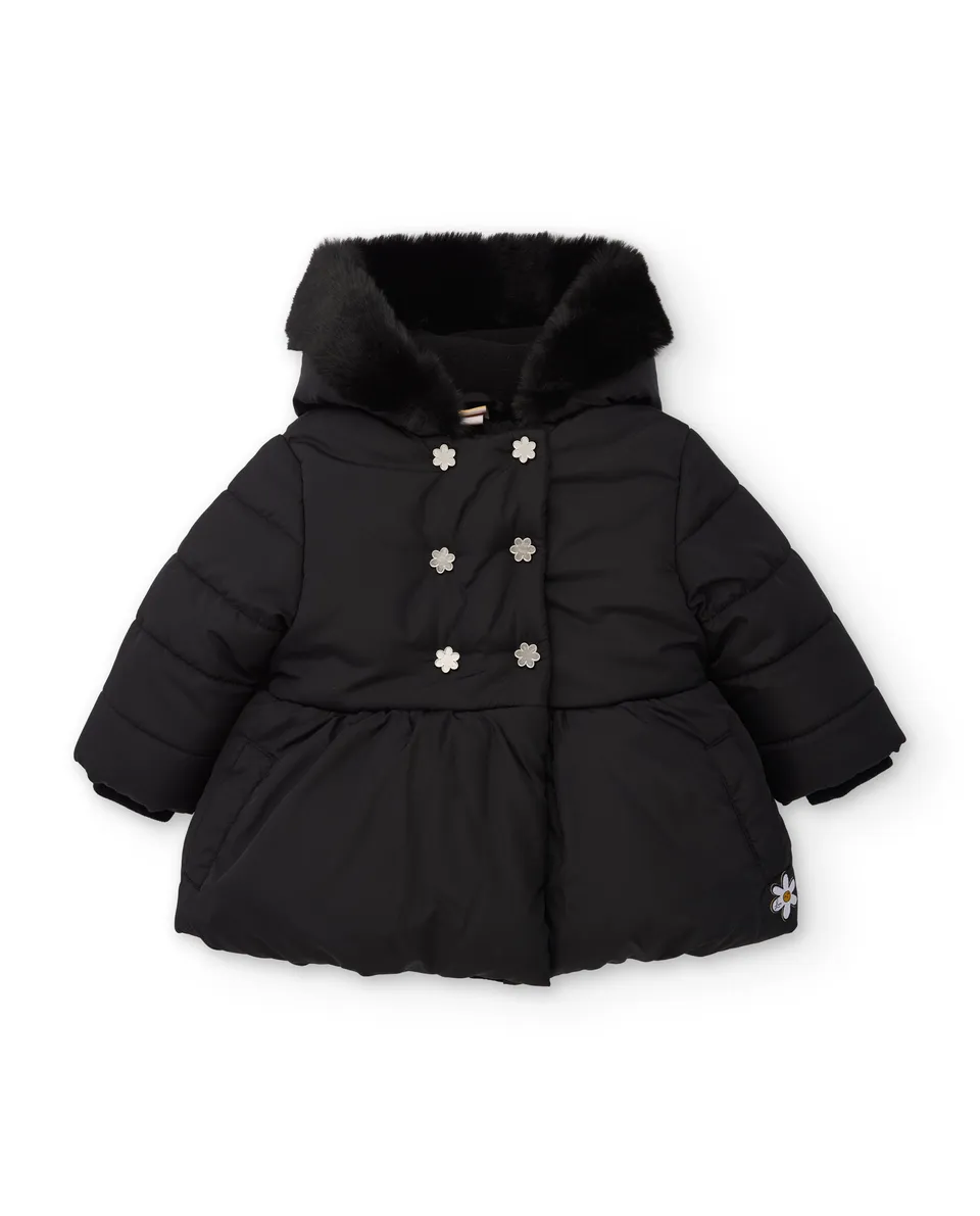 Tuc Tuc Romantic City piumino bimba nero con cappuccio