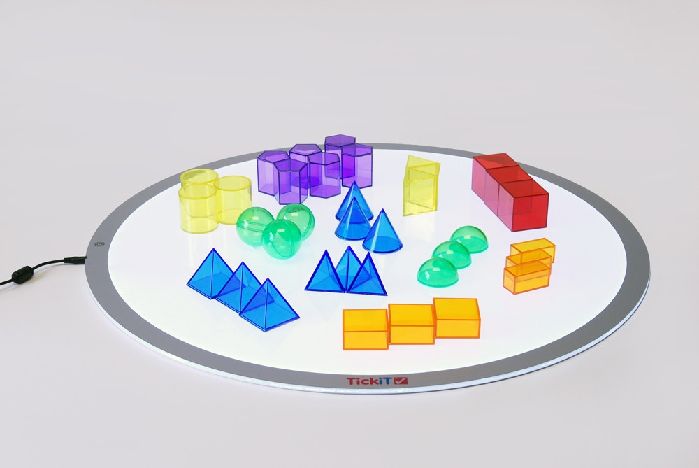 TickiT Geometric Shapes 12 forme solide traslucide 5 cm
