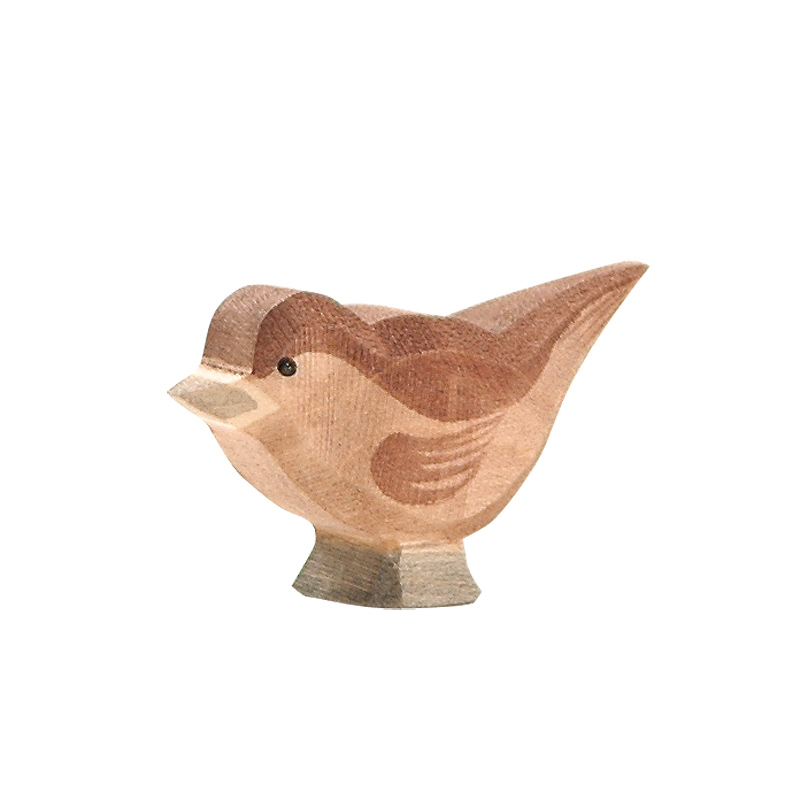 Ostheimer Passerotto figura legno uccellino 3,5 cm dipinta