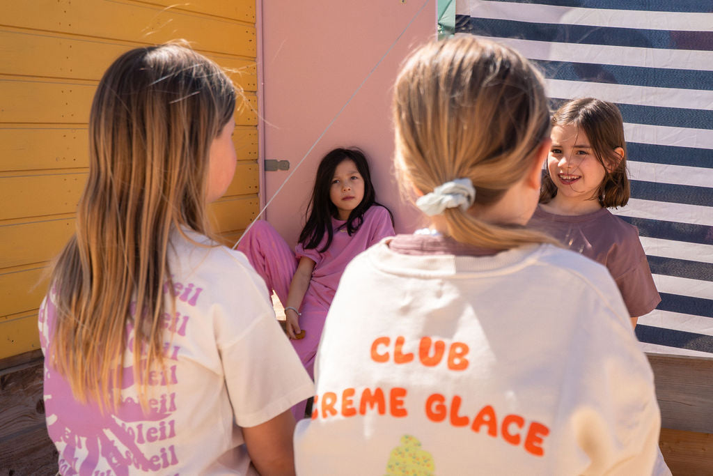 Ella and Rapha Little Club Creme Glace felpa avorio bimbi
