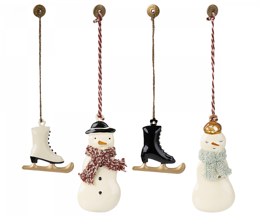 Maileg Winther set 4 decori Natale in box metallo