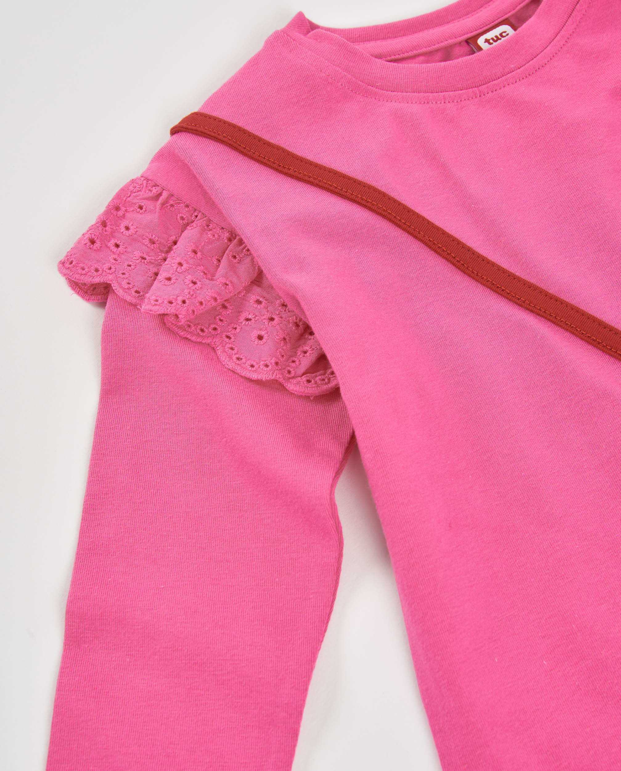 Tuc Tuc Good Wood maglietta rosa volant borsa