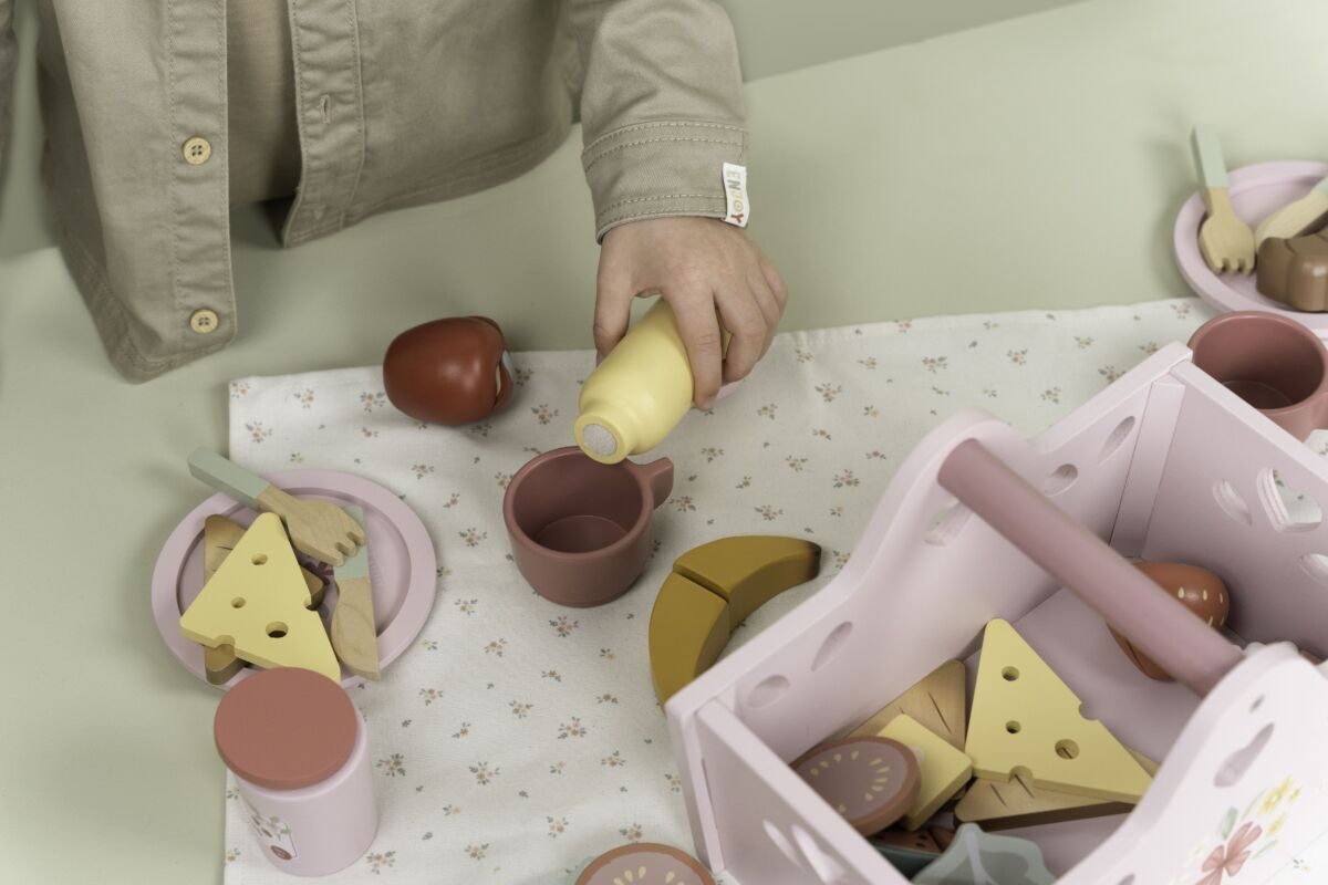 Little Dutch Set Picnic con Cestino in Legno 31 Pezzi