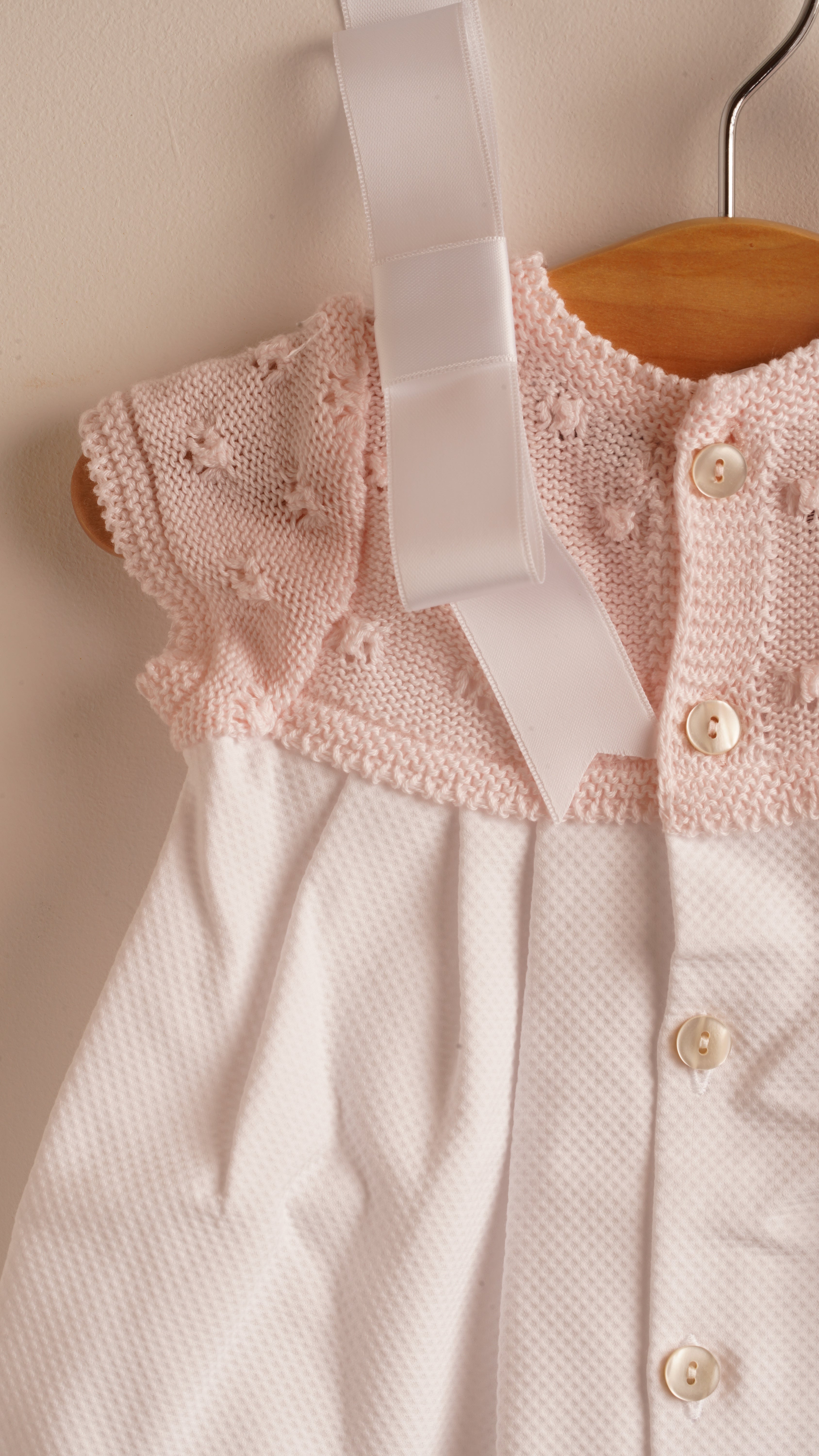 Mebi vestito neonata piqué rosa punto cotone